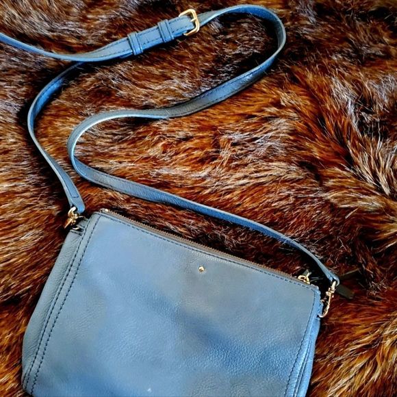 kate spade Handbags - KATE SPADE JACKSON TRIPLE GUSSET CROSSBODY HERON GRAY BLUE